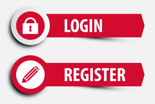 tasto register and login